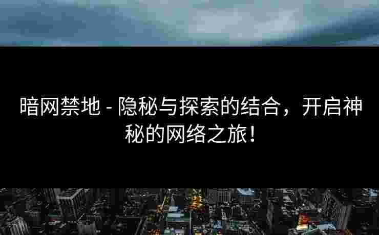 暗网禁地 - 隐秘与探索的结合，开启神秘的网络之旅！