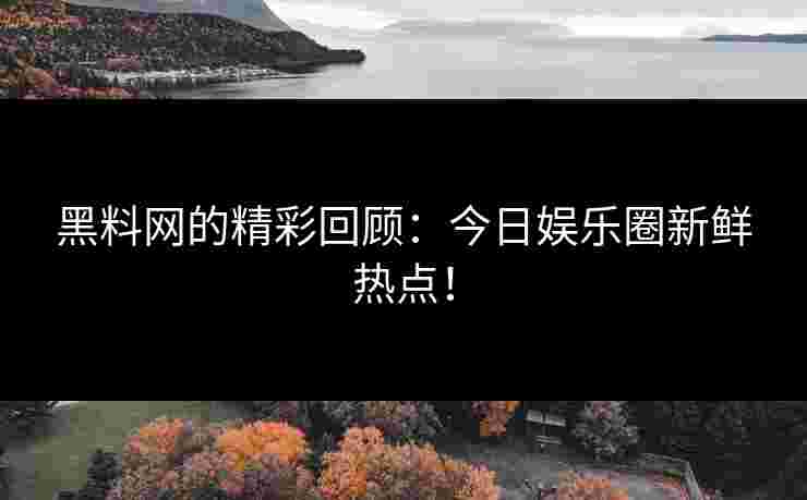 黑料网的精彩回顾：今日娱乐圈新鲜热点！